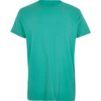 Green pocket crew neck t-shirt